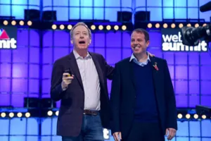 Microsoft CEO embraces Ocean Mind CEO. Credit: Web Summit
